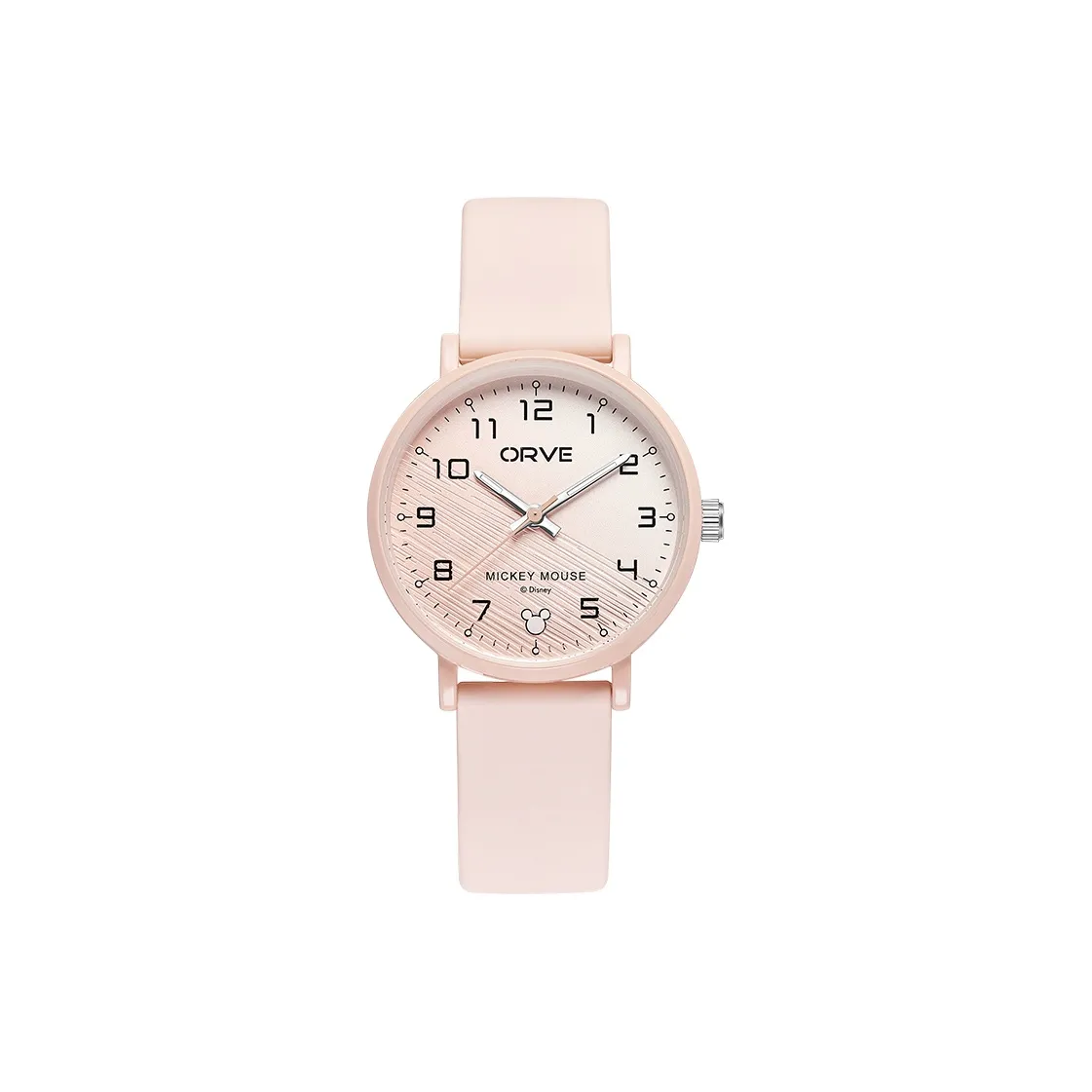 Disney Mickey Series Кварцевый механизм Силиконовый ремешок Часы Унисекс Розовый циферблат