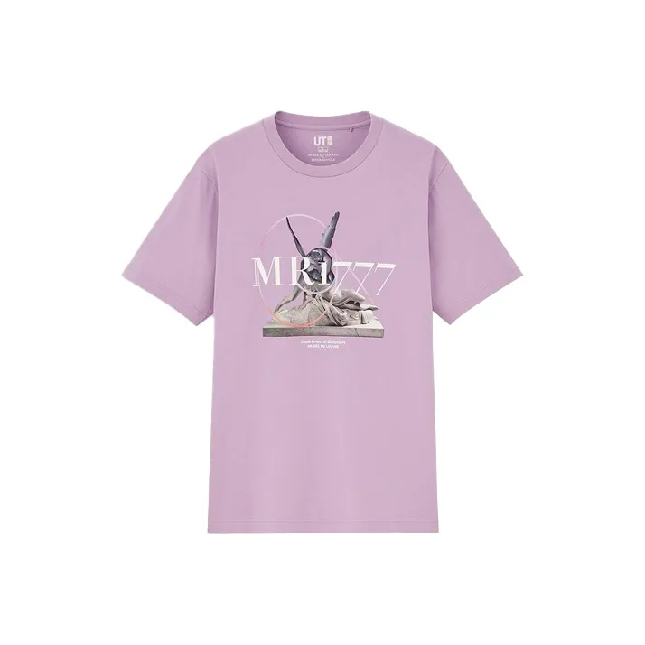 UNIQLO x LUFUGONGBOWUGUAN Прямой крой T-рубашка Унисекс Фиолетовый