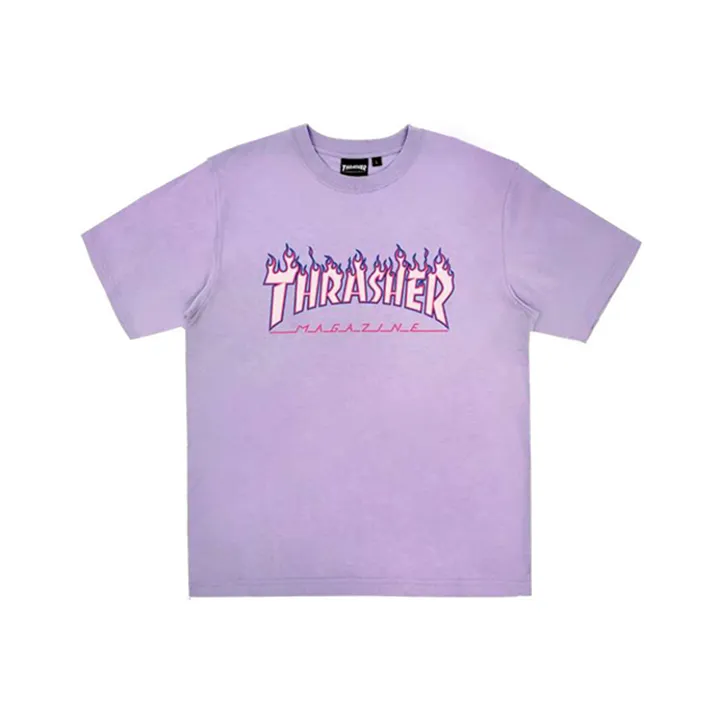 Thrasher FW21 T-Shirt Японская версия Унисекс Светлый Фиолетовый