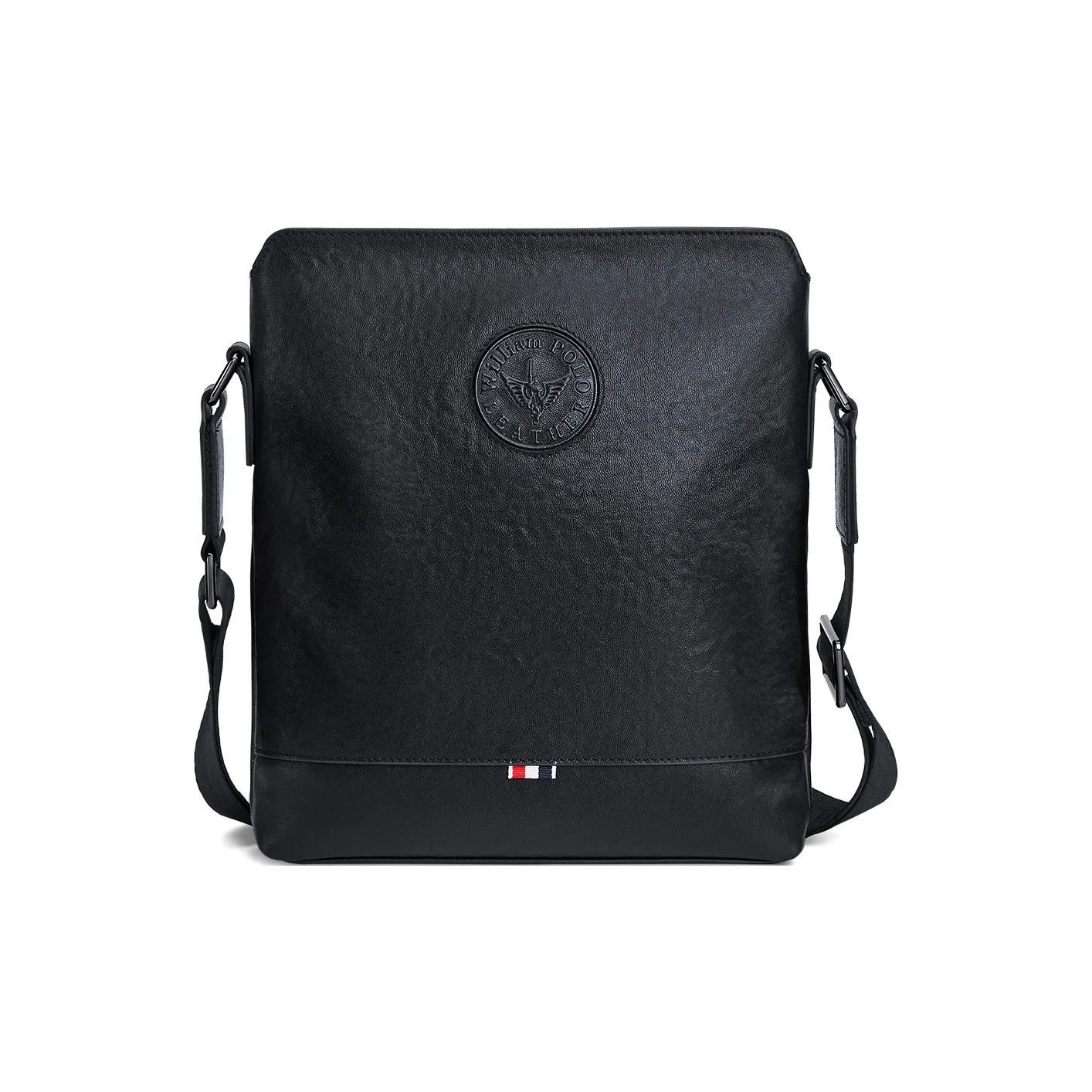 WilliamPOLO Сумка через плечо из коровьей кожи стандартная мужская черная