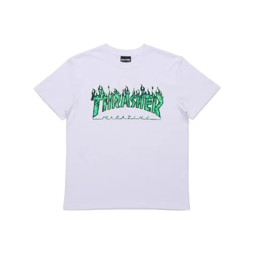 Thrasher Бело-зеленая унисекс футболка