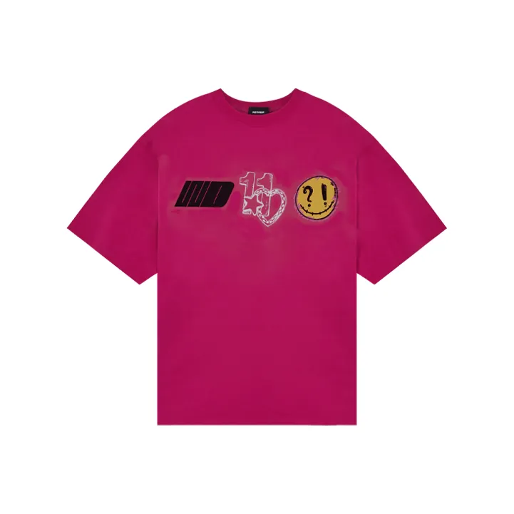WE11DONE T Shirts Unisex Hot Pink