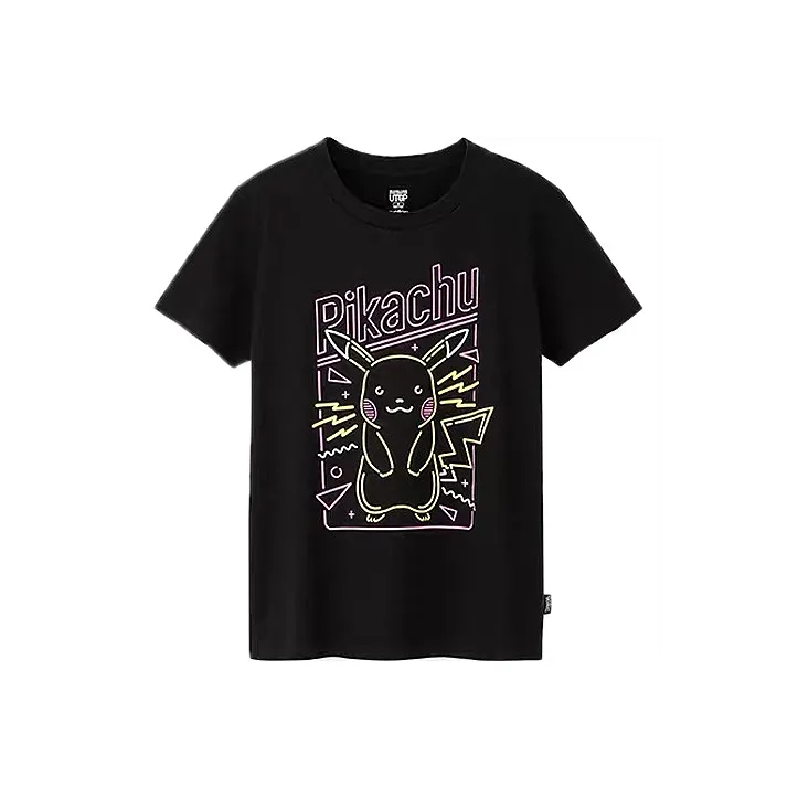 UNIQLO x POKEMON UNIQLO Pokémon Pokémon Collaboration Collection Стандартная футболка Женская Черная