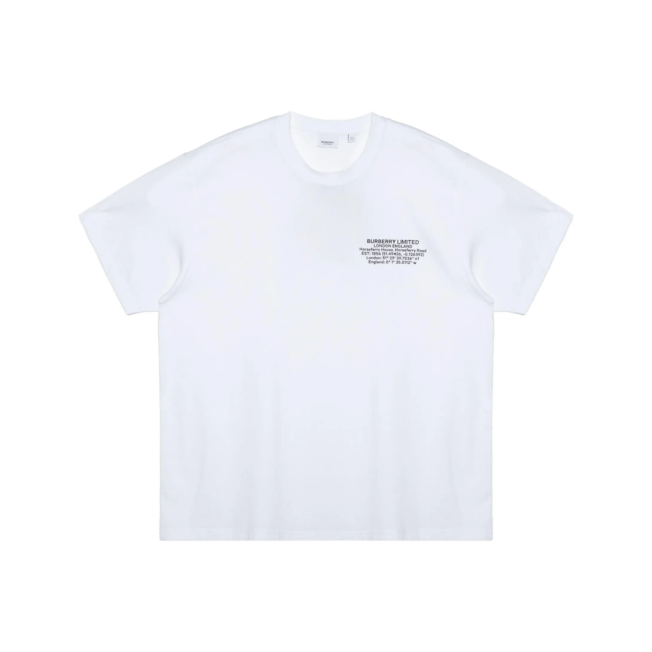 Burberry Location Print Cotton Oversized T Shirt