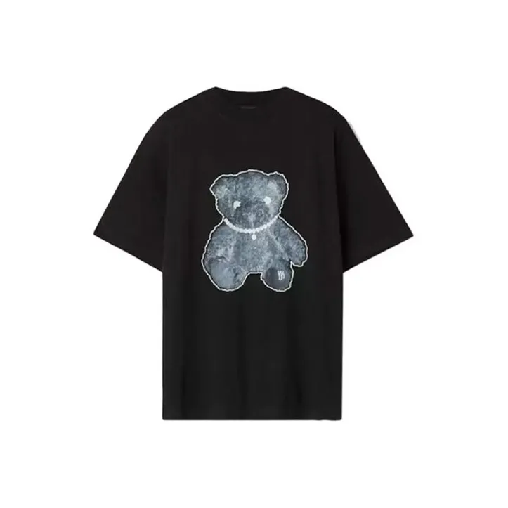WE11DONE Pearl Necklace Teddy Cotton T shirt