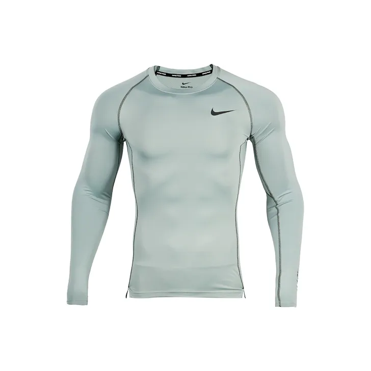 Nike Pro Dri-fit Athleisure Casual Sports Crewneck Long-Sleeve T-Shirt Green