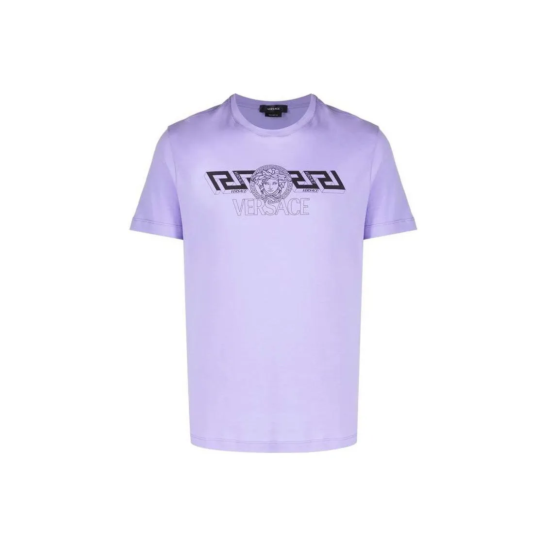 VERSACE Men New Logo Tee Lilac & White