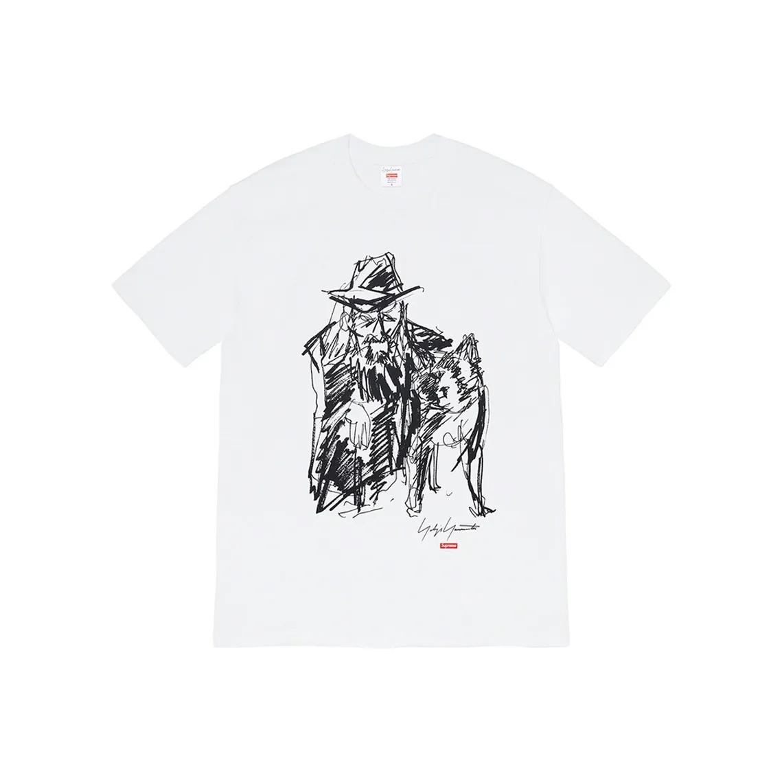 Supreme X Yohji Yamamoto Scribble Portrait Tee