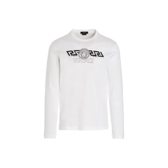 VERSACE Logo Print Long Sleeves T Shirt