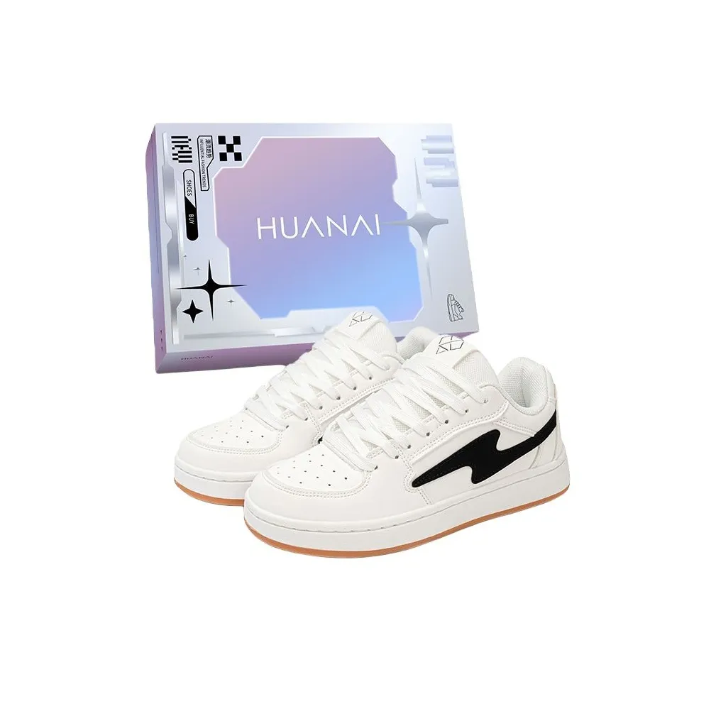 HUANAI Slip Resistant Shock Absorbers Lightweight Low Top Skateboard Shoes Unisex
