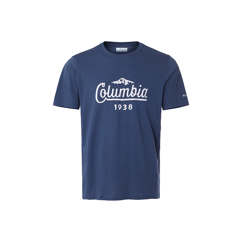 Коллаборация Columbia Синий Мужской T-Рубашки