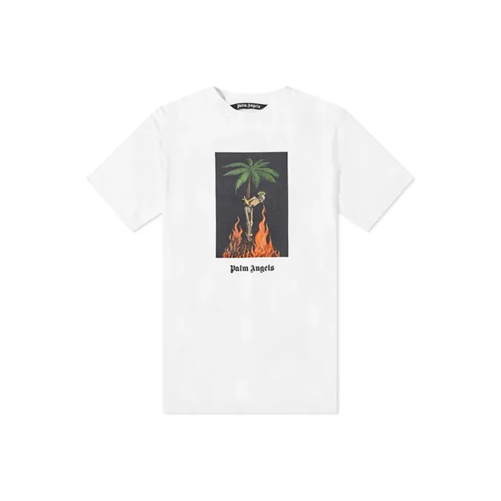 Palm Angels London Sprayed White Pink T Shirt