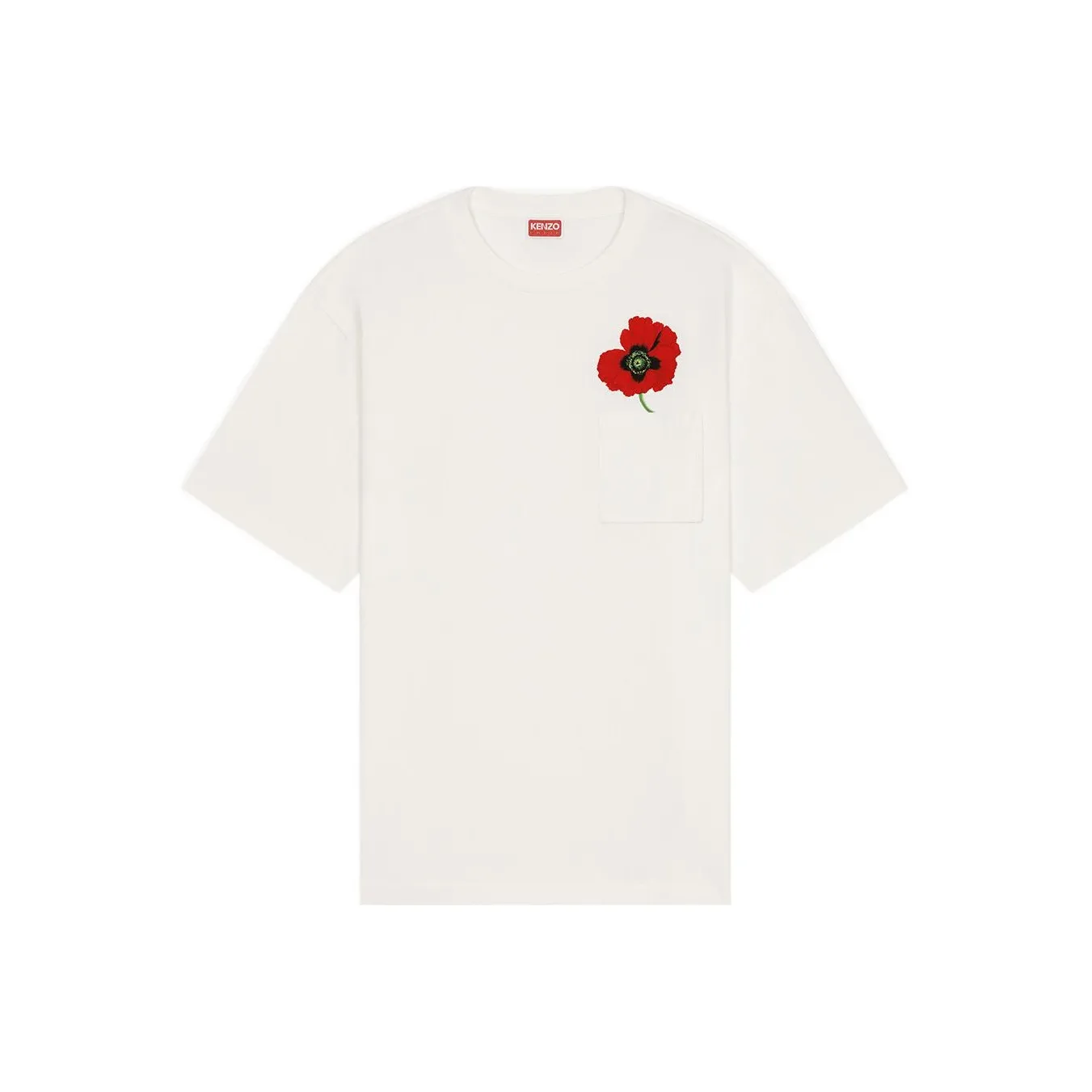KENZO Nigo Drop4 POPPY Flower Белый Мужской T-Рубашки