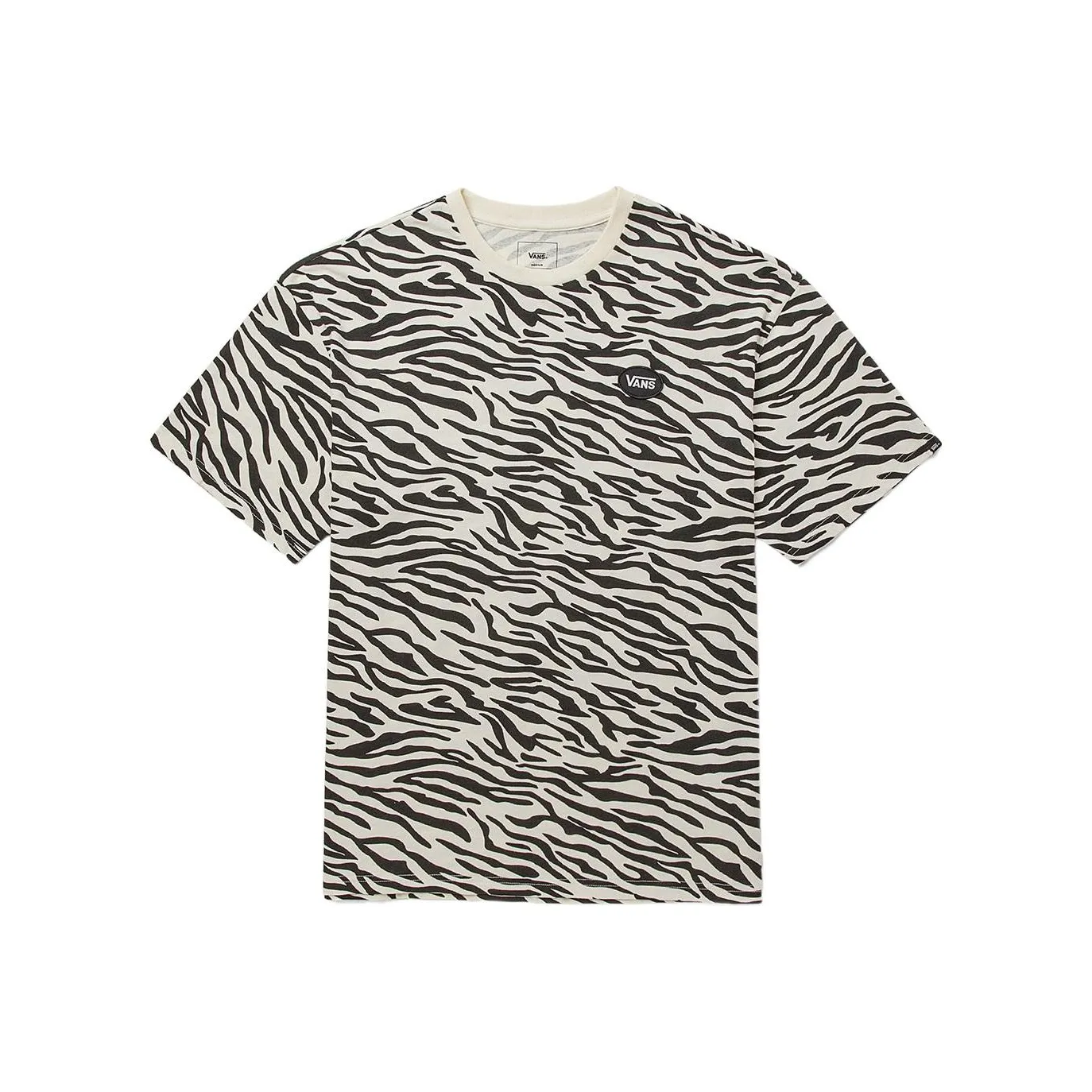 Vans Zebra Stripe Print Crewneck Drop Shoulder T Shirt Multicolor