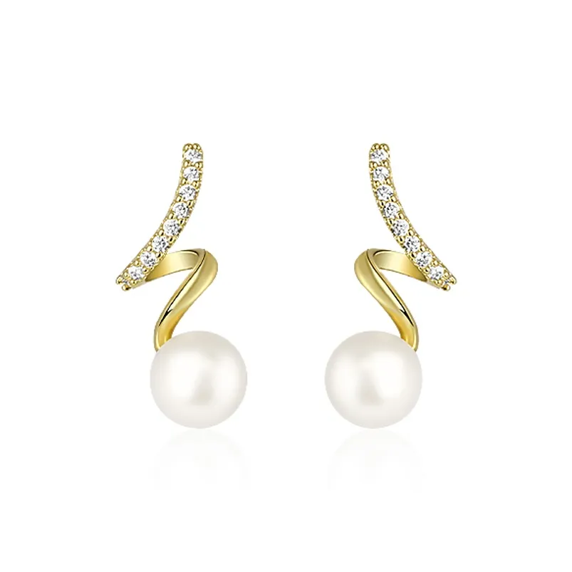 9i Pearl Stud Earrings Women's