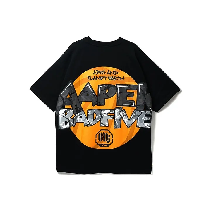 LINING x Aape Рукав с оборванным плечом T-рубашка Мужская Черная