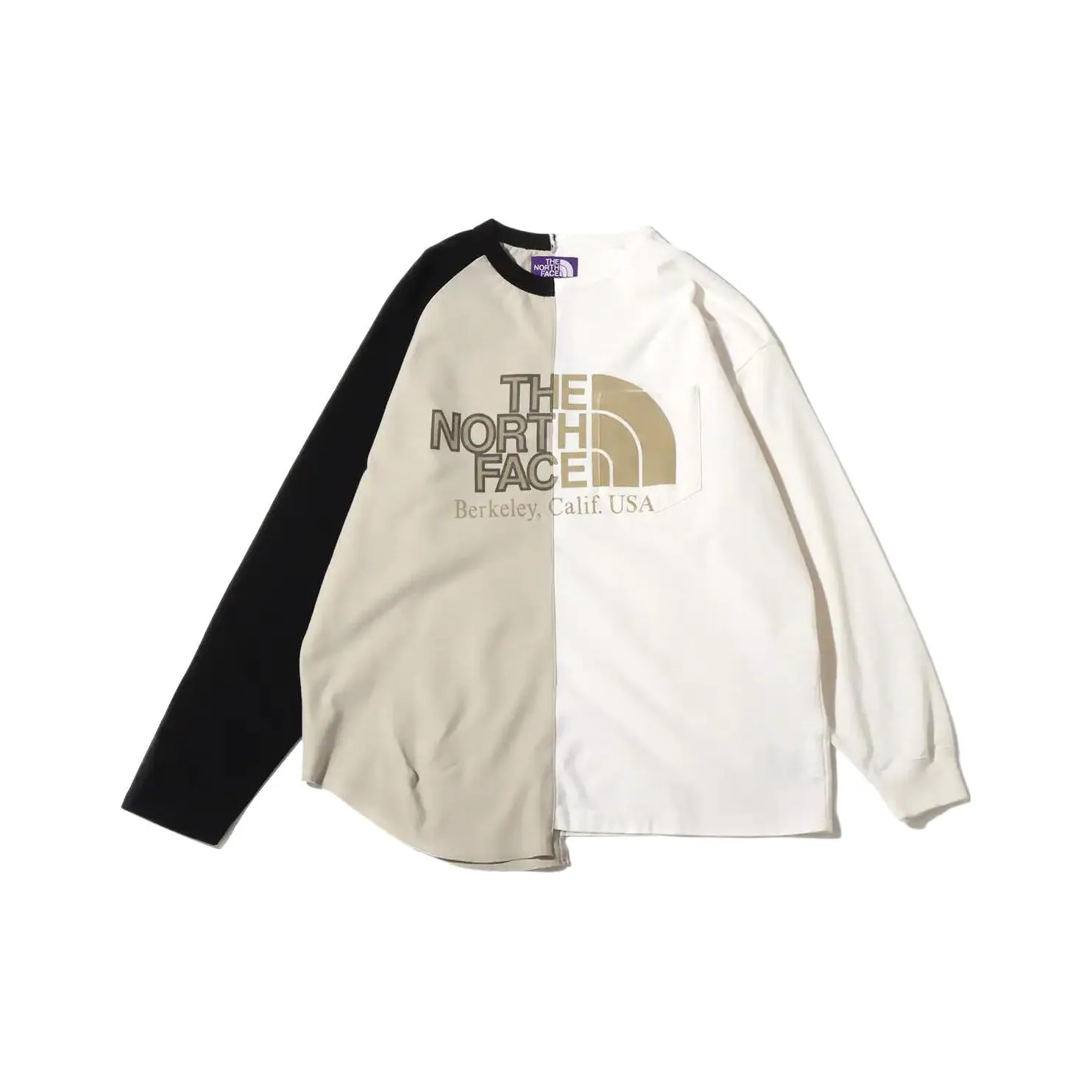 THE NORTH FACE PURPLE LABEL Рукав с оборванным плечом T-рубашка Мужская Бежевая