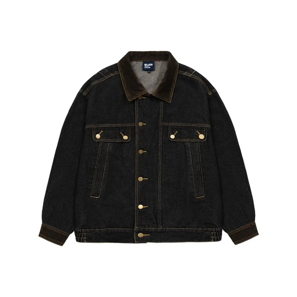 BELLKENIDEA Denim Jacket Men's Black