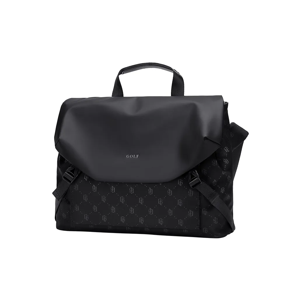 GOLF Fabric, Synthetic Leather One Shoulder Handbag Men's Black