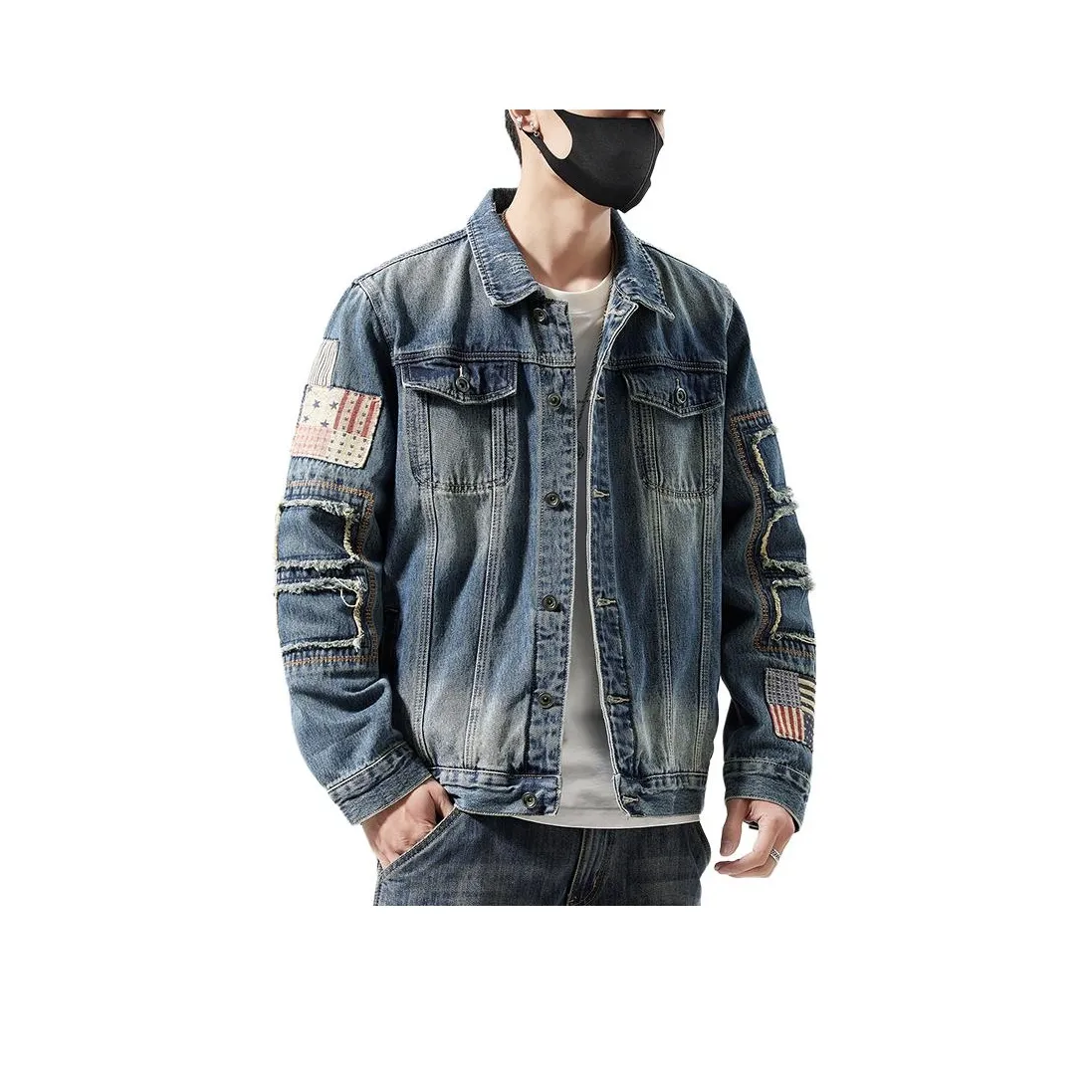 DABAISHA Denim Jacket Men's Blue