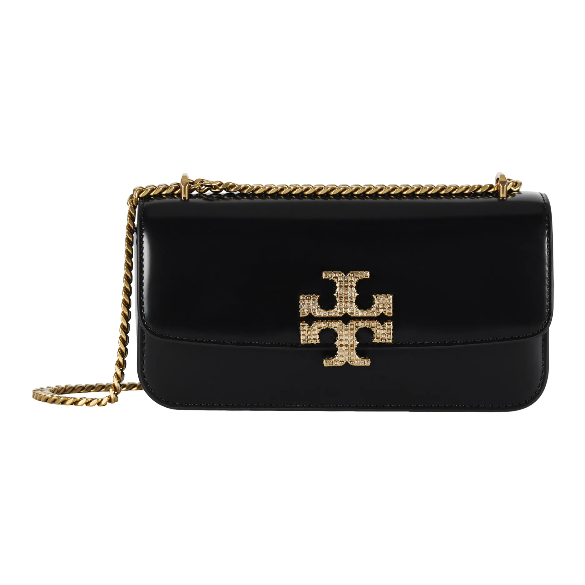 TORY BURCH Eleanor Cow Leather Portable Crossbody Bag, Shoulder Bag Small Women's Black