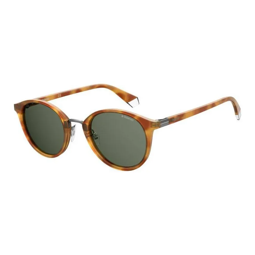 Polaroid Plastic Oval Sunglasses Men's Tortoiseshell