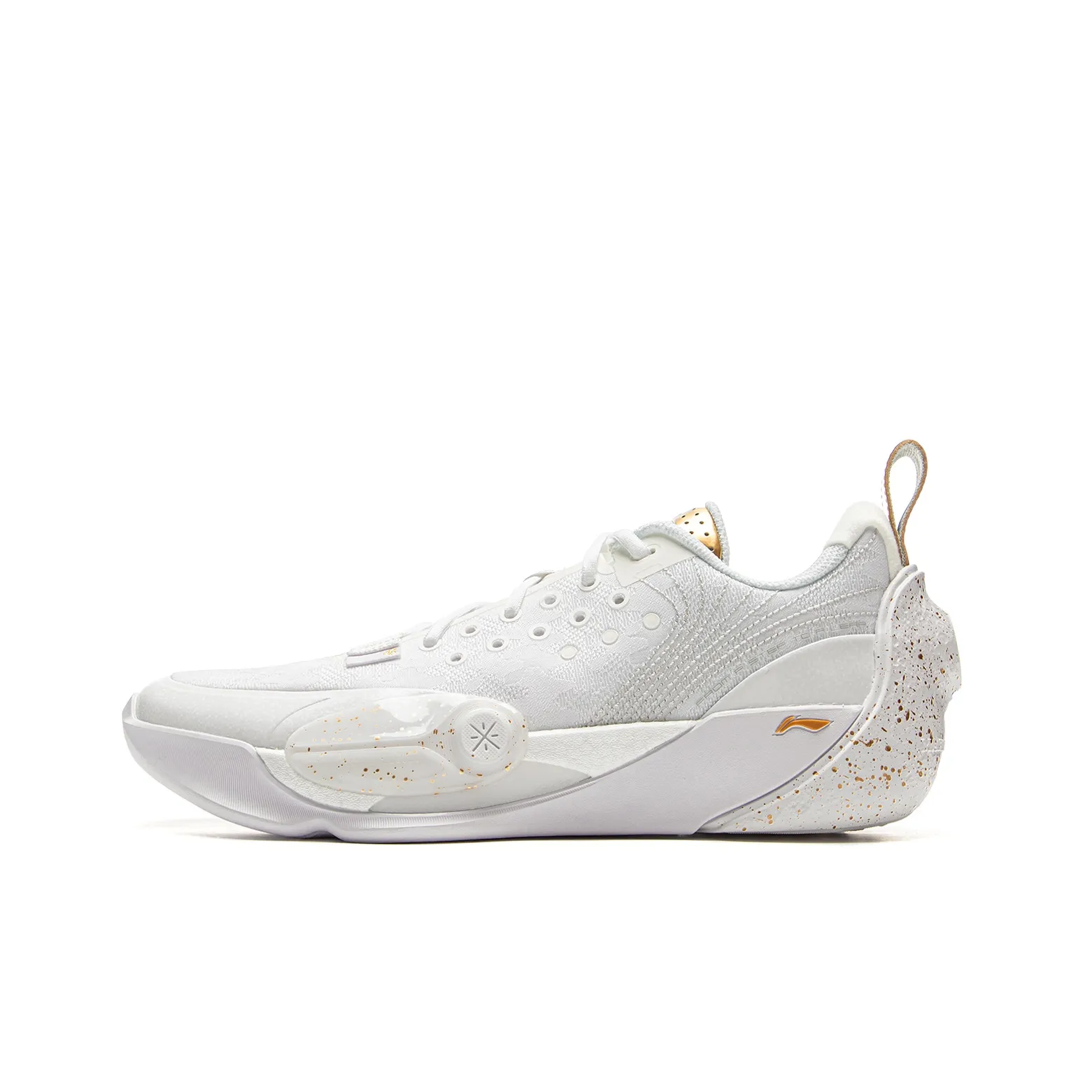 LiNing Anti Slip Wear Resistant Low Top Basketball Shoes Men's White