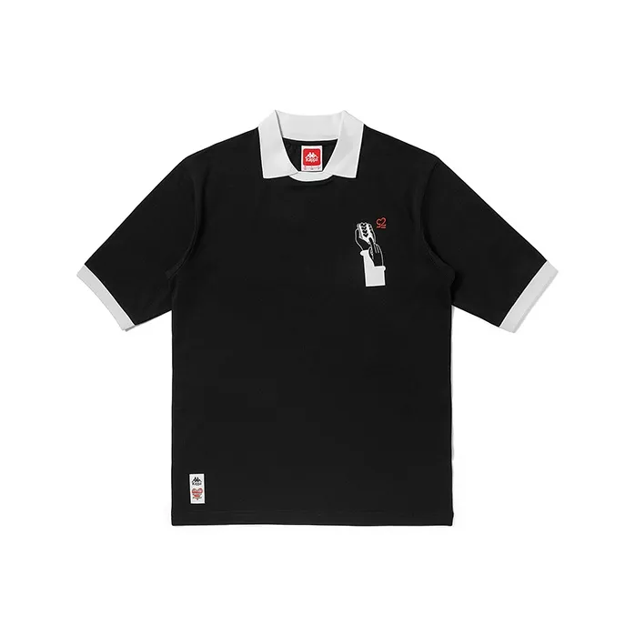 KAPPA T Рубашка Лето Унисекс Черный