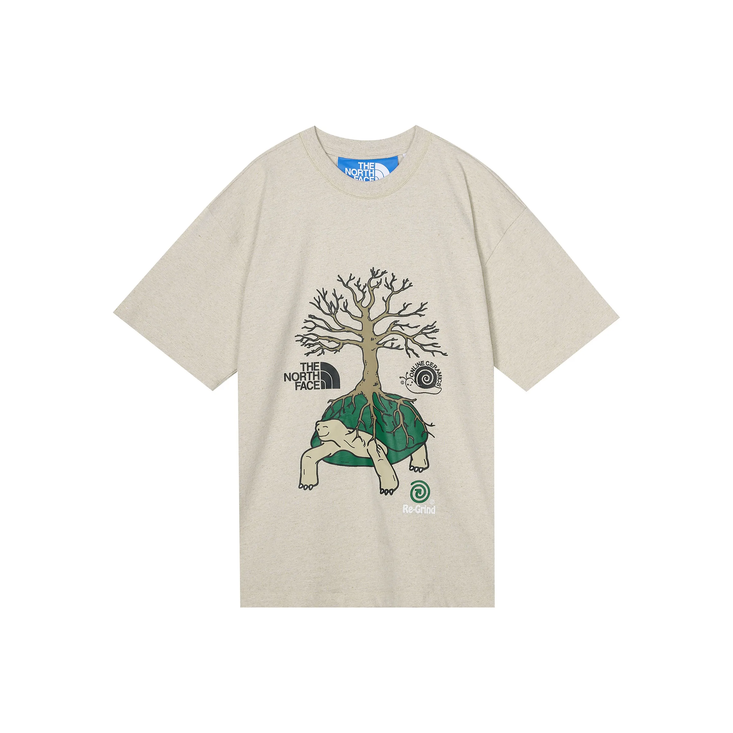 THE NORTH FACE Online Ceramics Рукав с оборванным плечом T-рубашка Унисекс Экрю