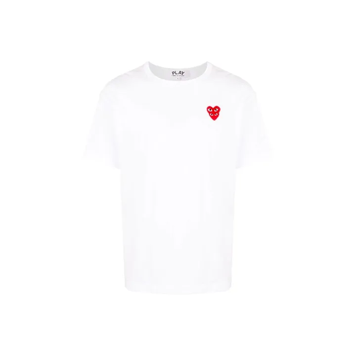 CDG Play Double Red Heart T-shirt White