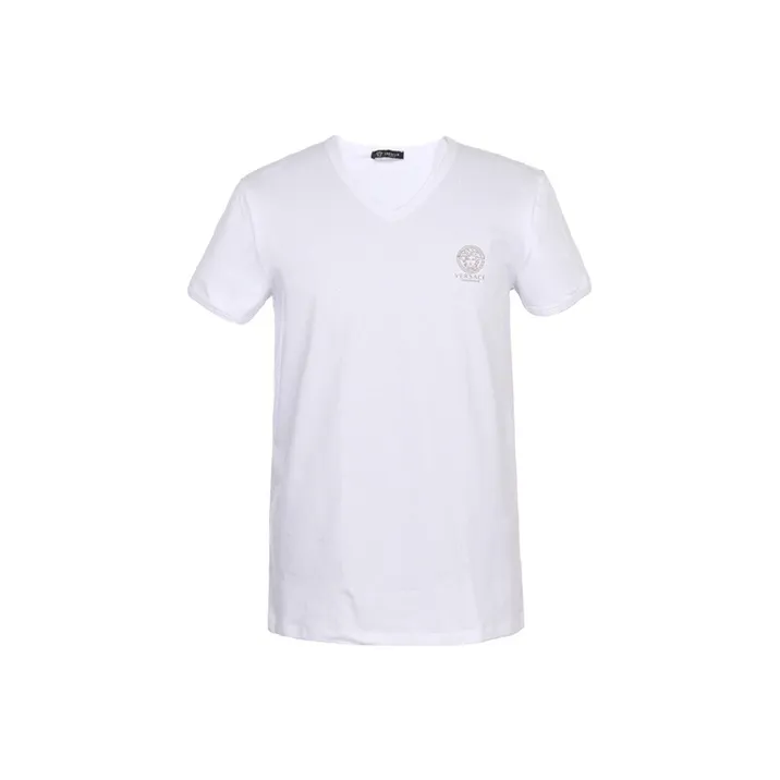 VERSACE Medusa print V neck T shirt