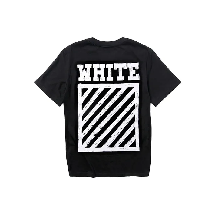 Off Белый черный Унисекс Футболка