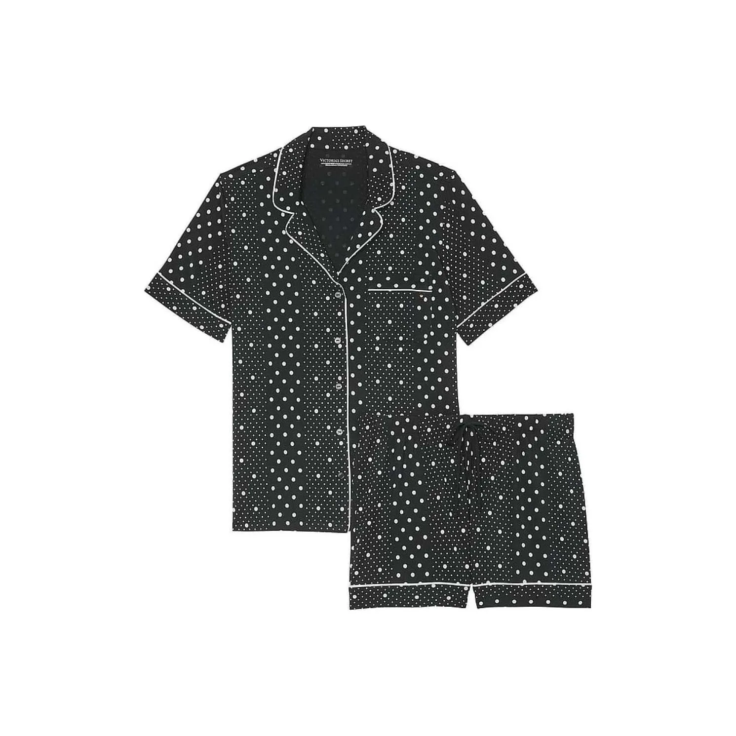Victoria's Secret Пижамный комплект женский черный и белый в горошек