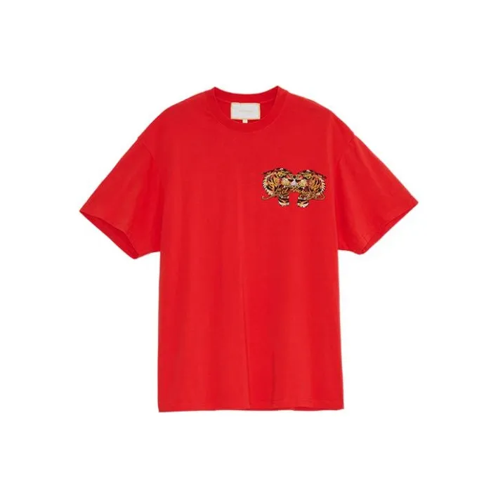 Ed Hardy T Shirts Men's Warm Neon Rose Red
