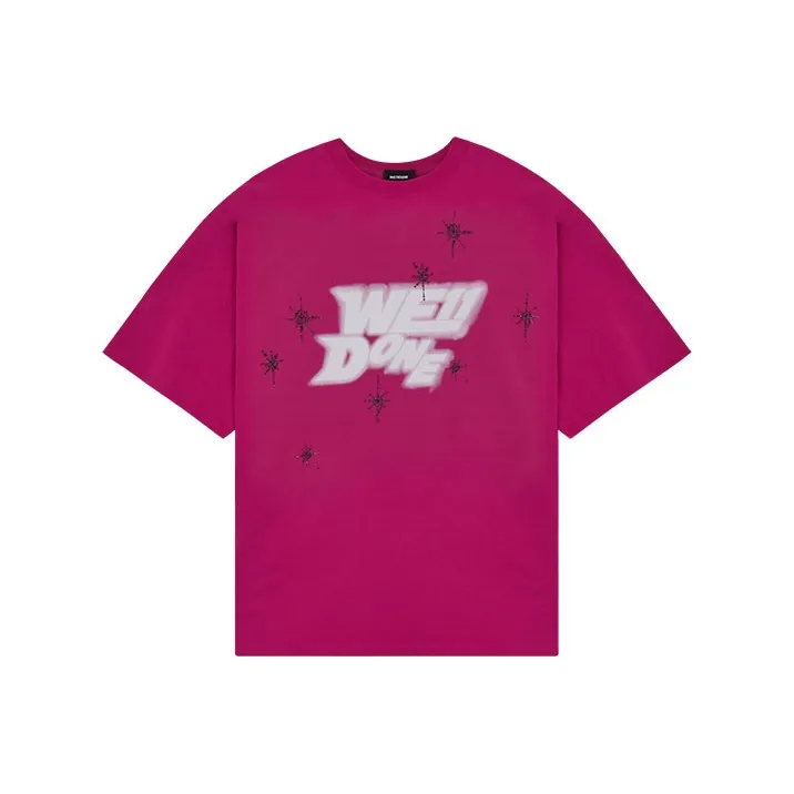 WE11DONE T Shirts Unisex Hot Pink