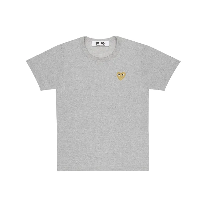 CDG Play Gold Heart T Shirt