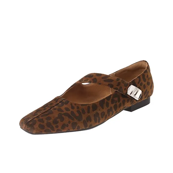 Hongyanglin Mary Jane Shoes Женские с леопардовым принтом
