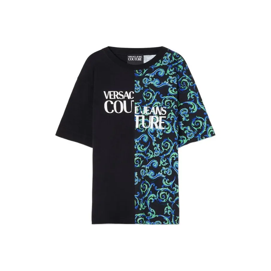 VERSACE JEANS COUTURE T Shirts Men's Black Blue Multicolor
