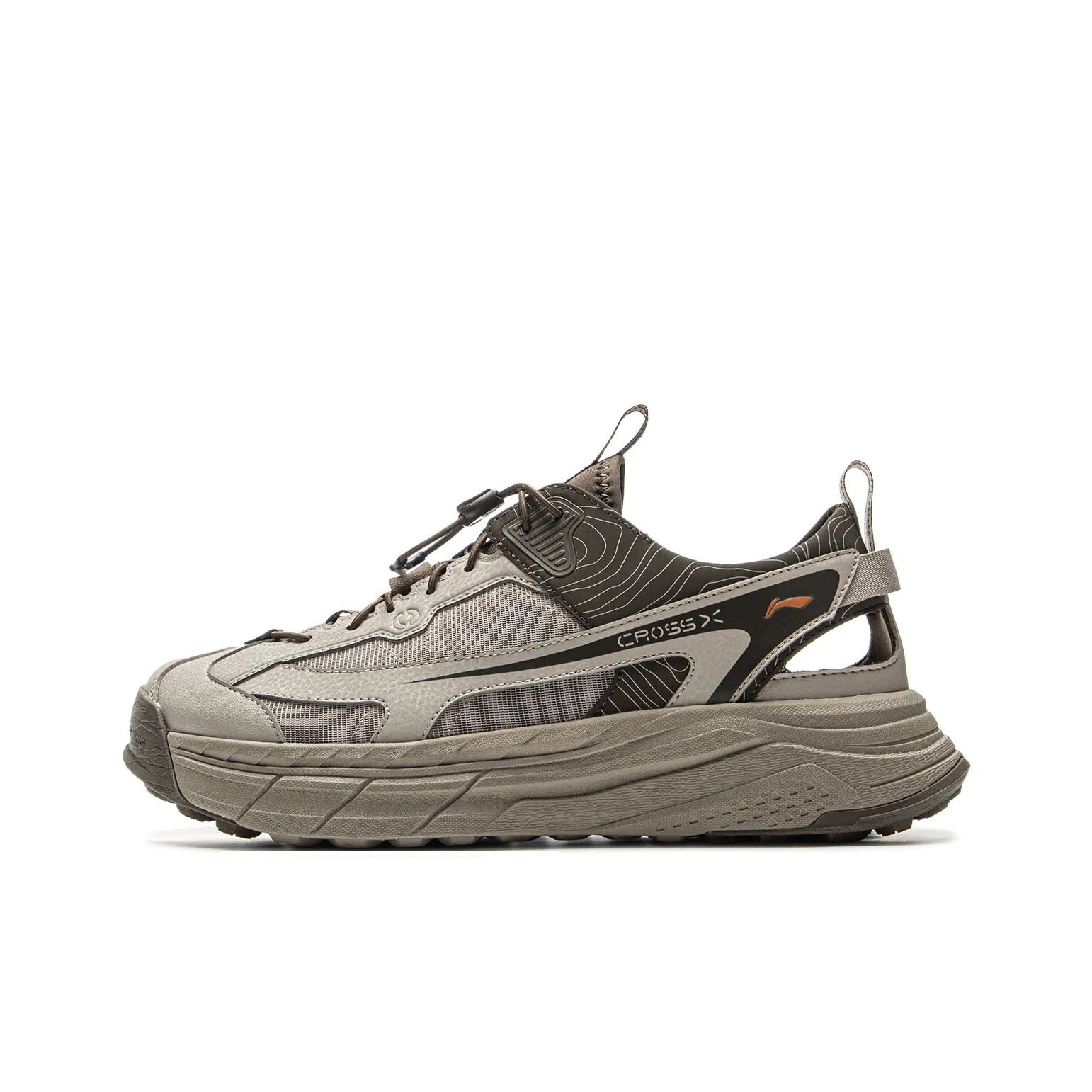 LiNing Slip-resistant Abrasion-resistant Hiking Shoes Unisex Taupe