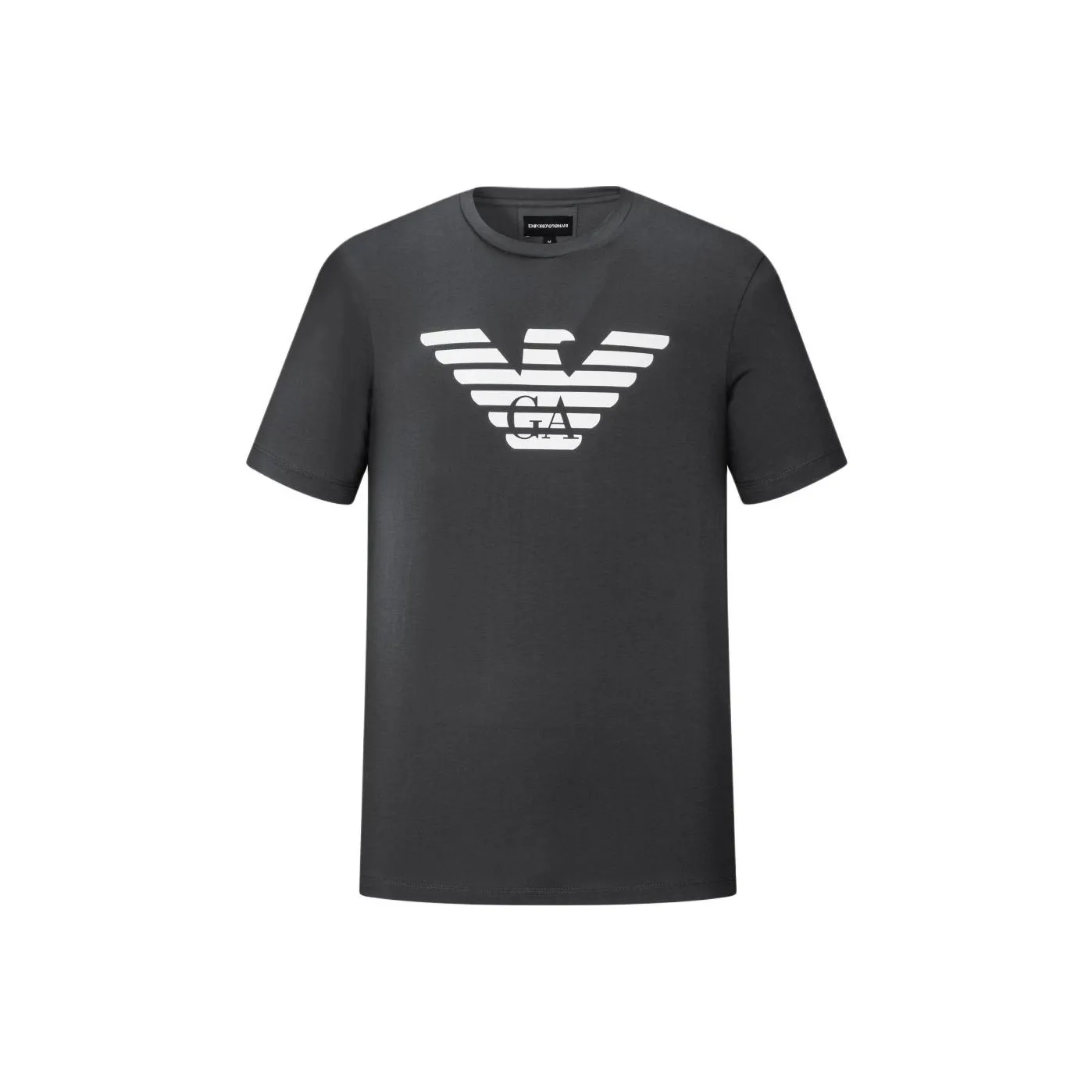 EMPORIO ARMANI Eagle Logo Crew Neck Pullover Short Sleeved T Shirt Men's Gray