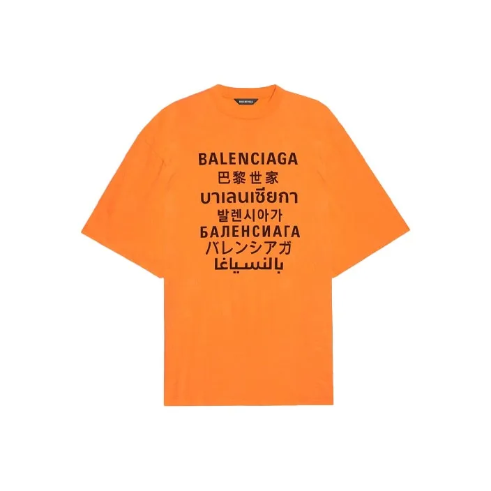 Balenciaga T-Shirt Мужской Оранжевый