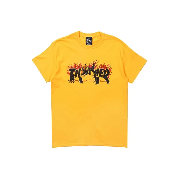 Thrasher T Shirt US Version Unisex Gold