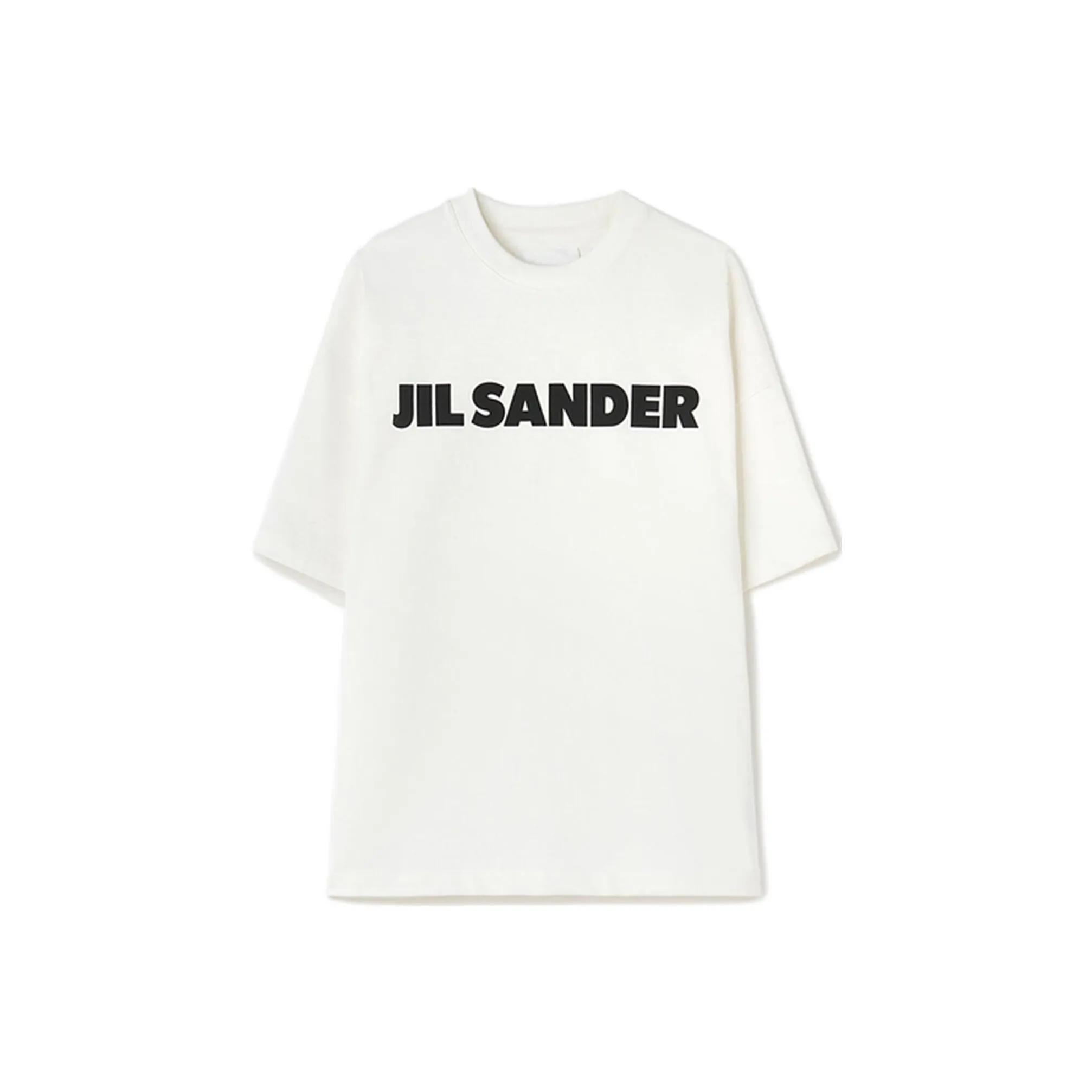 JIL SANDER Boxy Fit Logo Print Cotton T Shirt