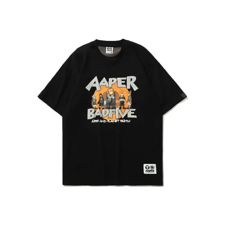 LiNing x Aape Drop Shoulder Sleeve T Shirt Men's Black
