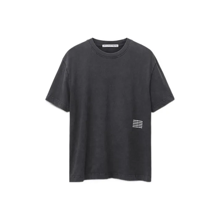 Alexander Wang Repeated-logo Print Acid-wash T-shirt