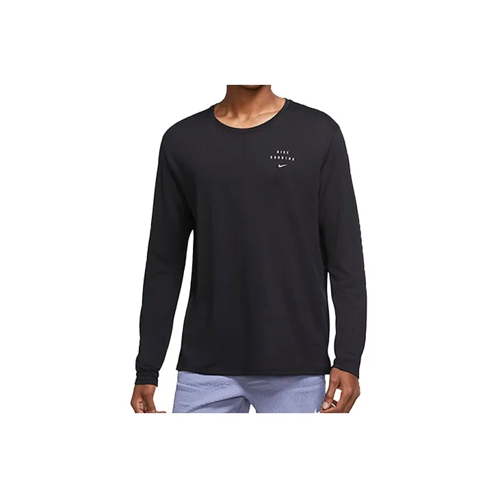 Nike Бег Т-Рубашка Мужская Черная