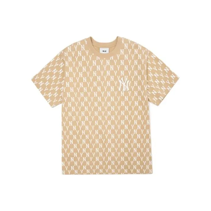MLB Base Logo T Shirts Unisex Beige