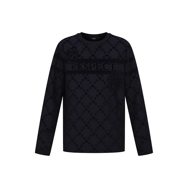 RARE Длинный рукав Т-рубашка Мужская Темно-синий