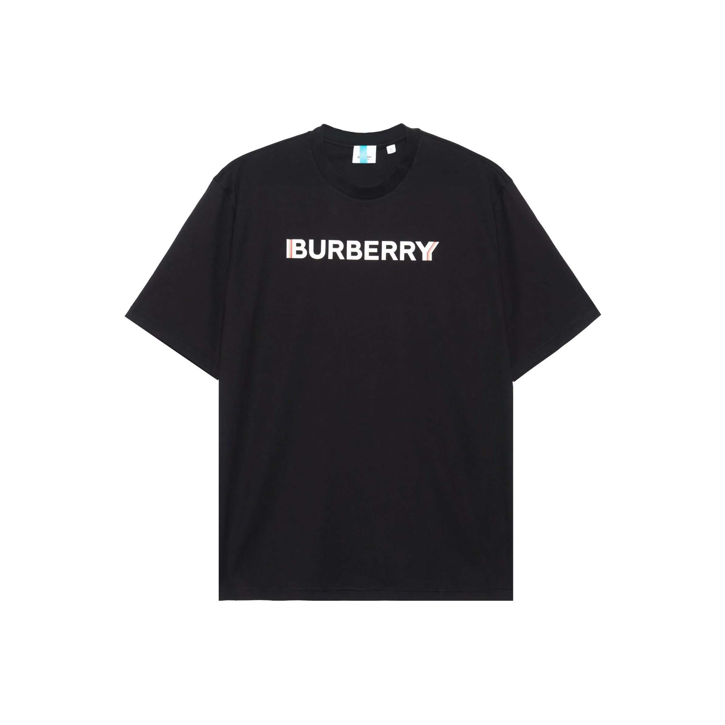 Burberry Logo Print Cotton T shirt Black