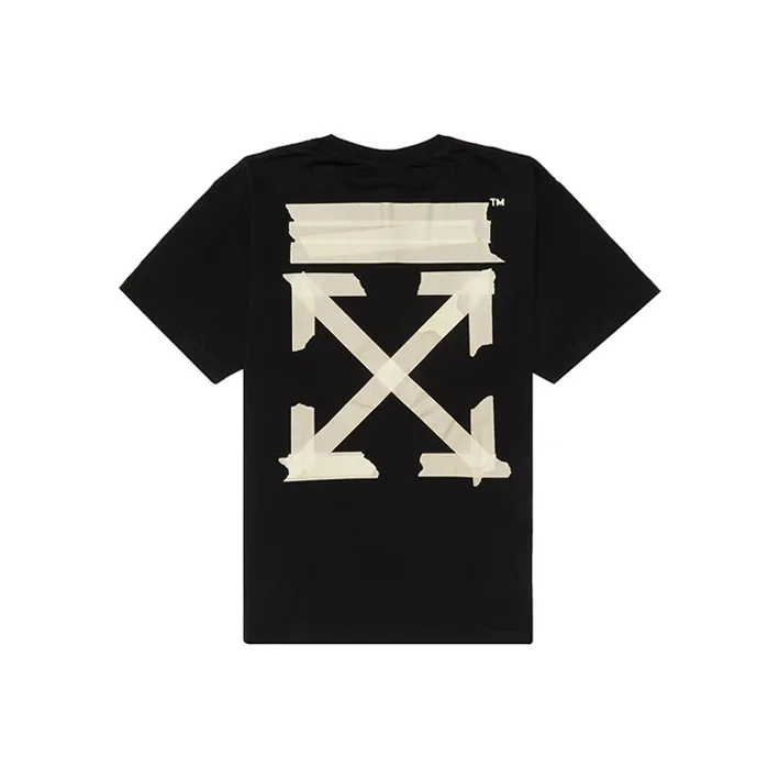 OFF WHITE Bronzing arrow printing T Jil shirt Unisex Black